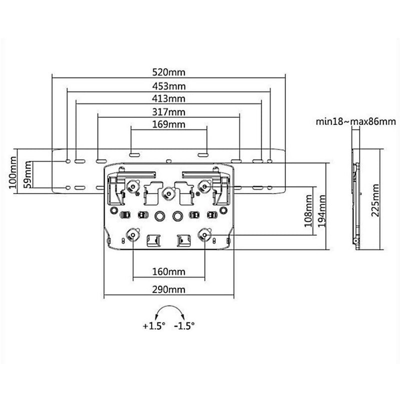 Spectral Mulitbrackets No Gap TV-Beugel Zwart