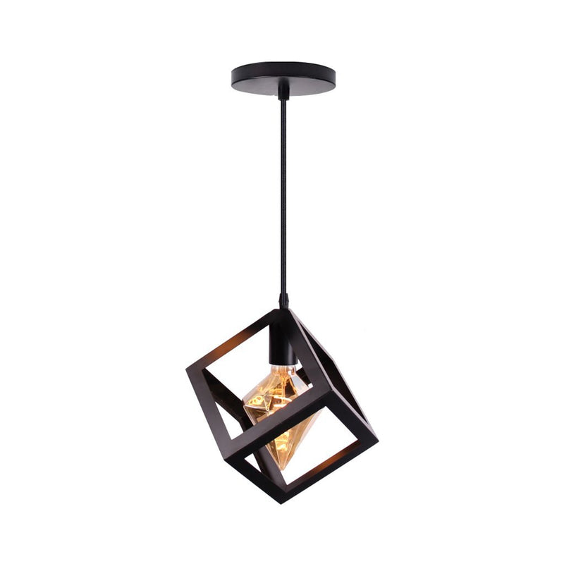 Homestyle Pro MK009-B Industriële Vierkante Hanglamp 22x28 cm Zwart/Metaal