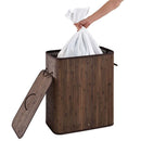 Homestyle Pro Rechthoekige Bamboe Wasmand + Tekst 52x32x63 cm Bruin/Wit