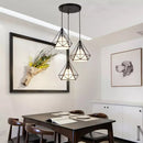 Homestyle Pro MK024-B Industriële Diamantvorm Hanglampen Zwart/Wit/Metaal