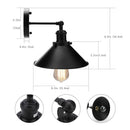 Homestyle Pro MK023-B Industri&euml;le Wandlamp 22 cm Zwart/Metaal