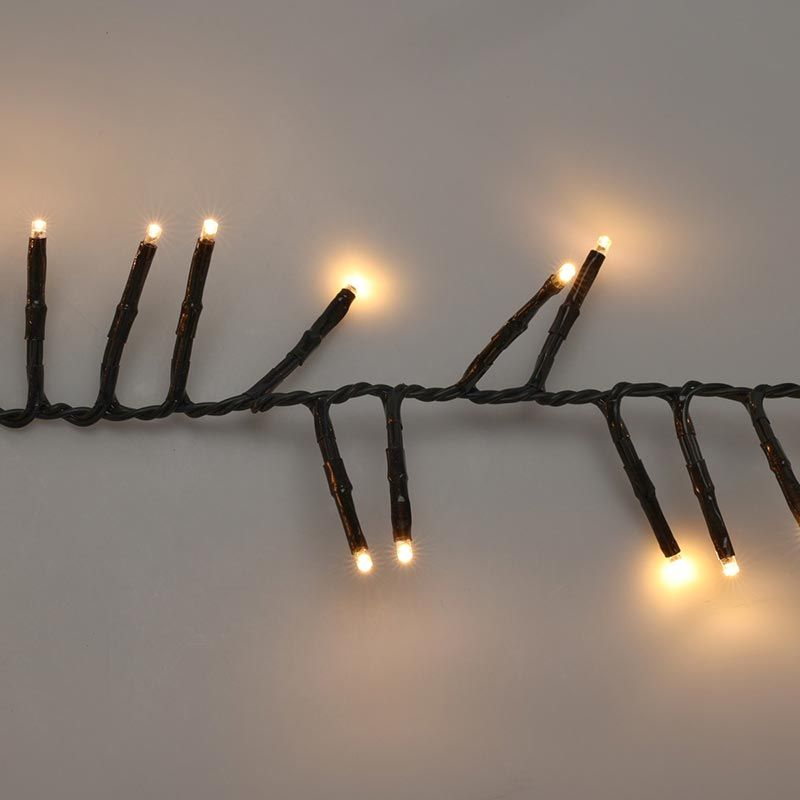 Maxi Cluster Kerstverlichting - 600 led - 9m - warm wit - Timer - Lichtfuncties - Geheugen - Buiten