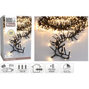 Maxi Cluster Kerstverlichting - 800 led - 12m - warm wit - Timer - Lichtfuncties - Geheugen - Buite