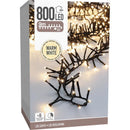 Maxi Cluster Kerstverlichting - 800 led - 12m - warm wit - Timer - Lichtfuncties - Geheugen - Buite