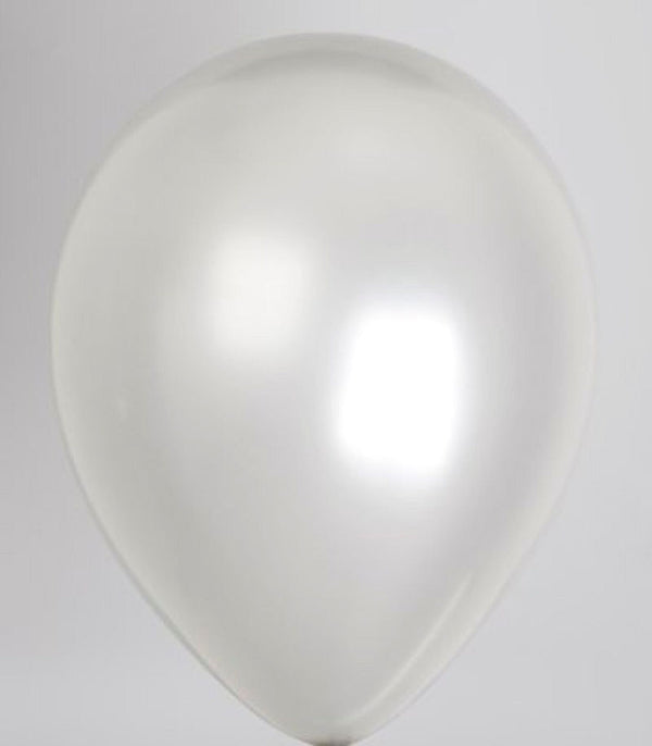 Zak met 100 ballons no. 12 metallic zilver