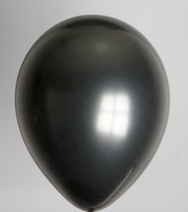 Zak met 100 ballons no. 12 metallic zwart