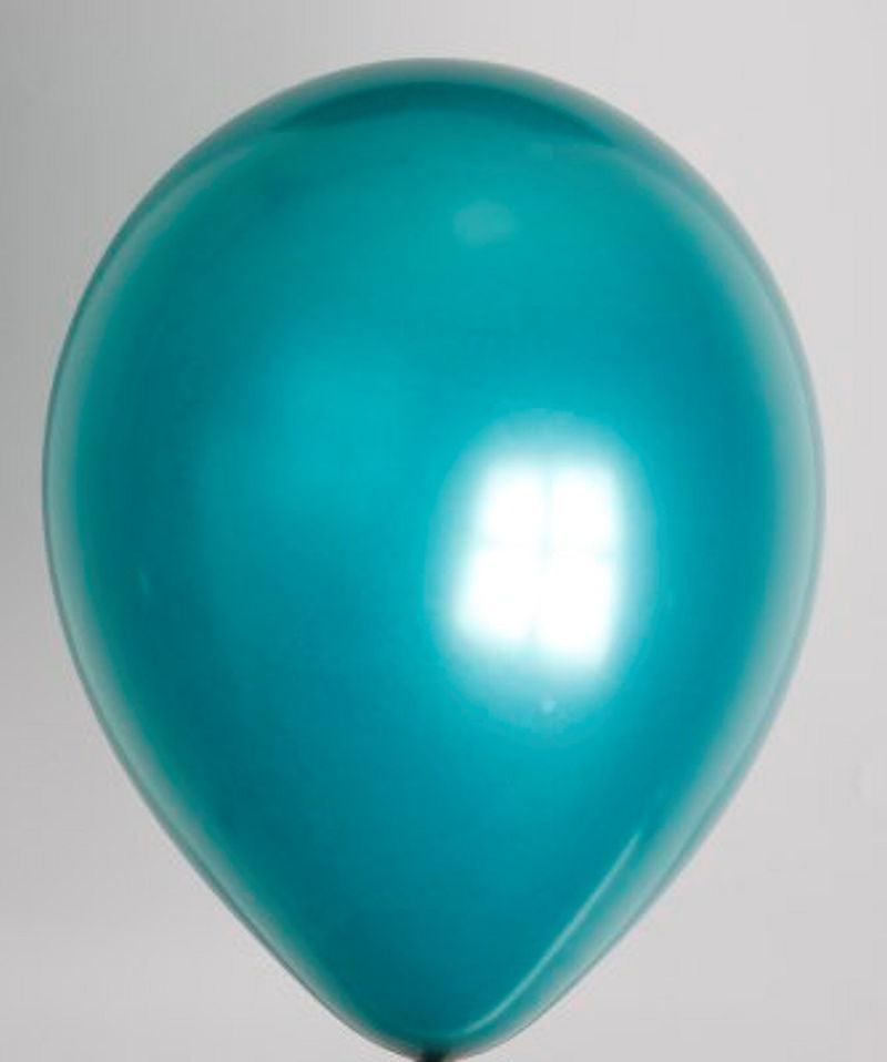 Zak met 100 ballons no. 12 metallic zeegroen