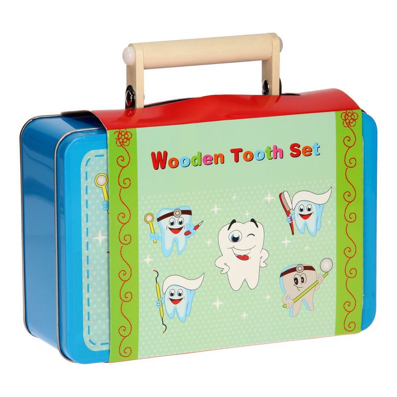 Houten Tandartsset in Speelkoffer