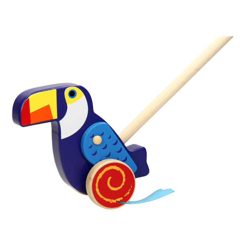 Houten Duwfiguur - Toucan