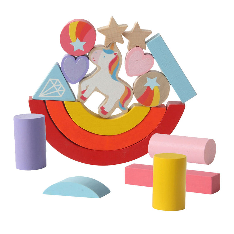 Balansspel Hout in Blik - Eenhoorn