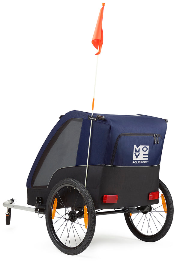 Kindertrailer zonder wandelkit Polisport - grijs/blauw