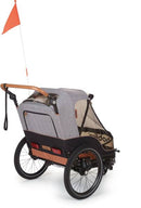2-in-1 trailer Bobike geschikt voor 2 kinderen - zwart/grijs