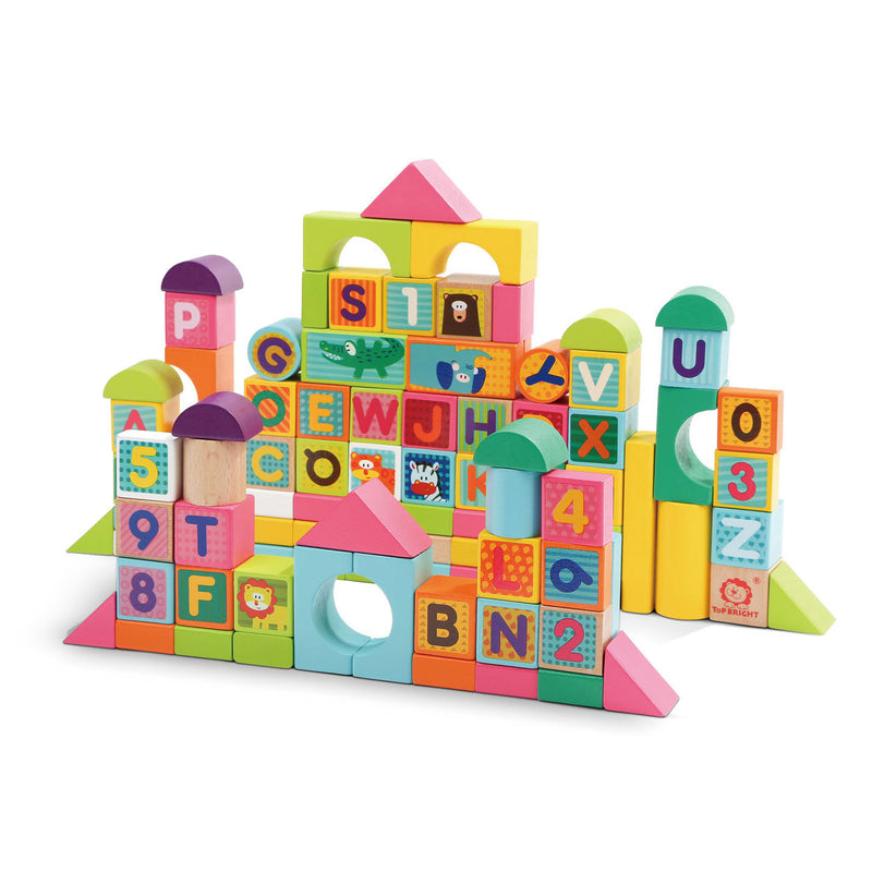 Houten Blokken Letters en Cijfers, 123dlg.