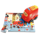 Houten Legpuzzel Brandweer met Brandweerwagen, 24st.