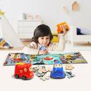 Houten Legpuzzel Politie met Politieauto, 24st.