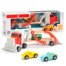 Houten Transporter met Auto's