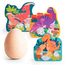 Dino Puzzels in Ei (3 puzzels van 6 stukjes)