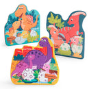 Dino Puzzels in Ei (3 puzzels van 6 stukjes)