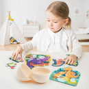 Dino Puzzels in Ei (3 puzzels van 6 stukjes)