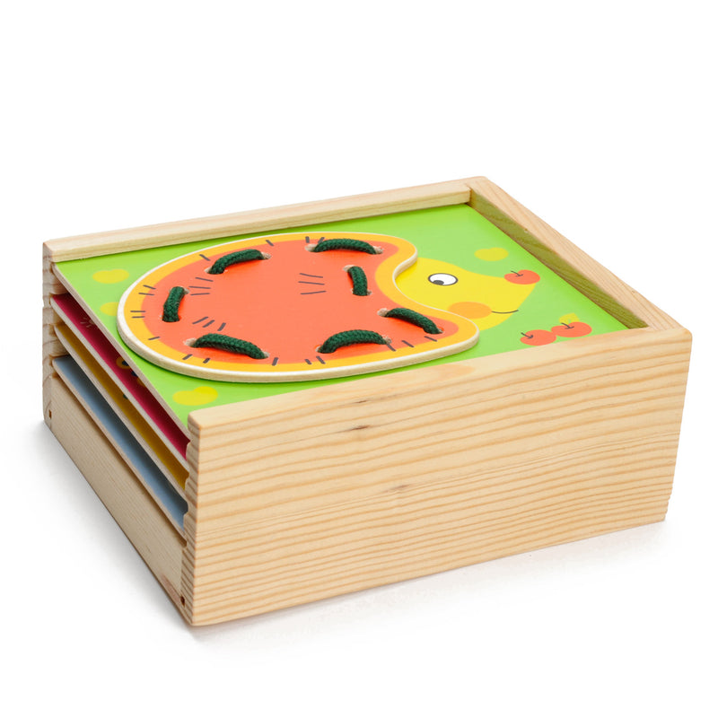 Rijgpuzzelkist Dieren, 9 dlg.