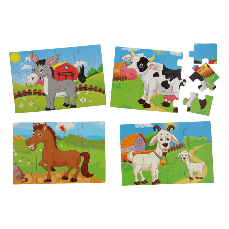 Houten Puzzelbox 4in1 - Boerderij