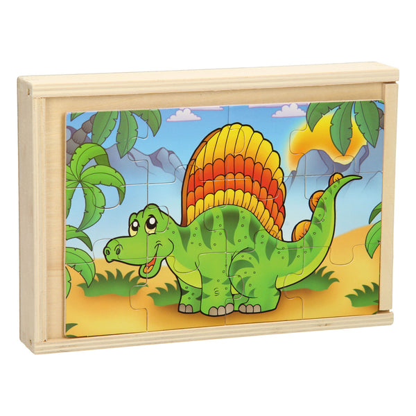 Houten Puzzelset met 4 Puzzels - Dinosaurus