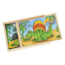 Houten Puzzelset met 4 Puzzels - Dinosaurus