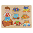 Houten Aankleed Noppenpuzzel Jongen, 8st.