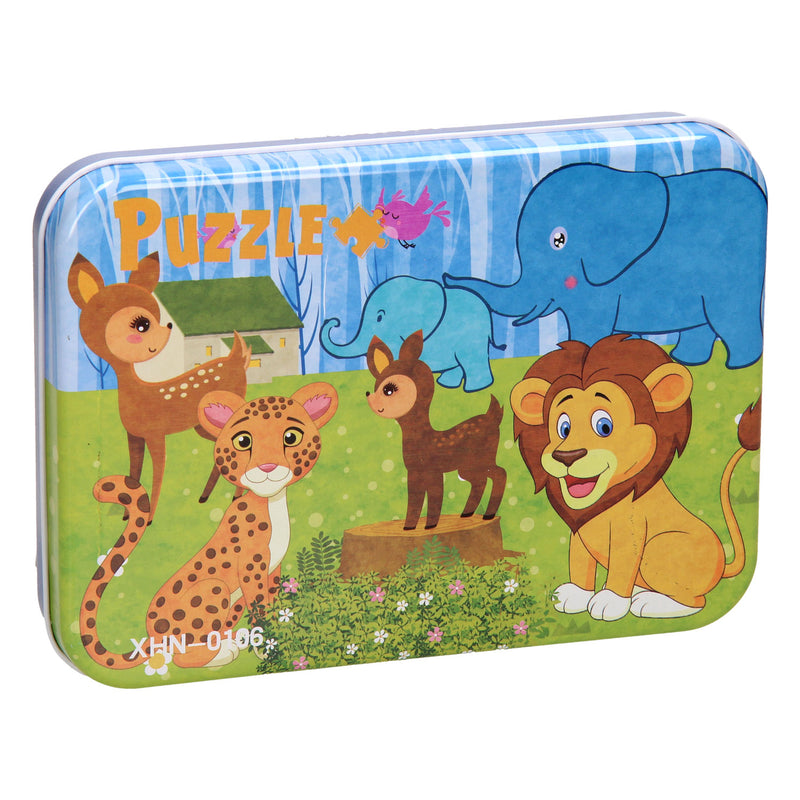 Puzzels in Opbergblik - 4in1 Safari