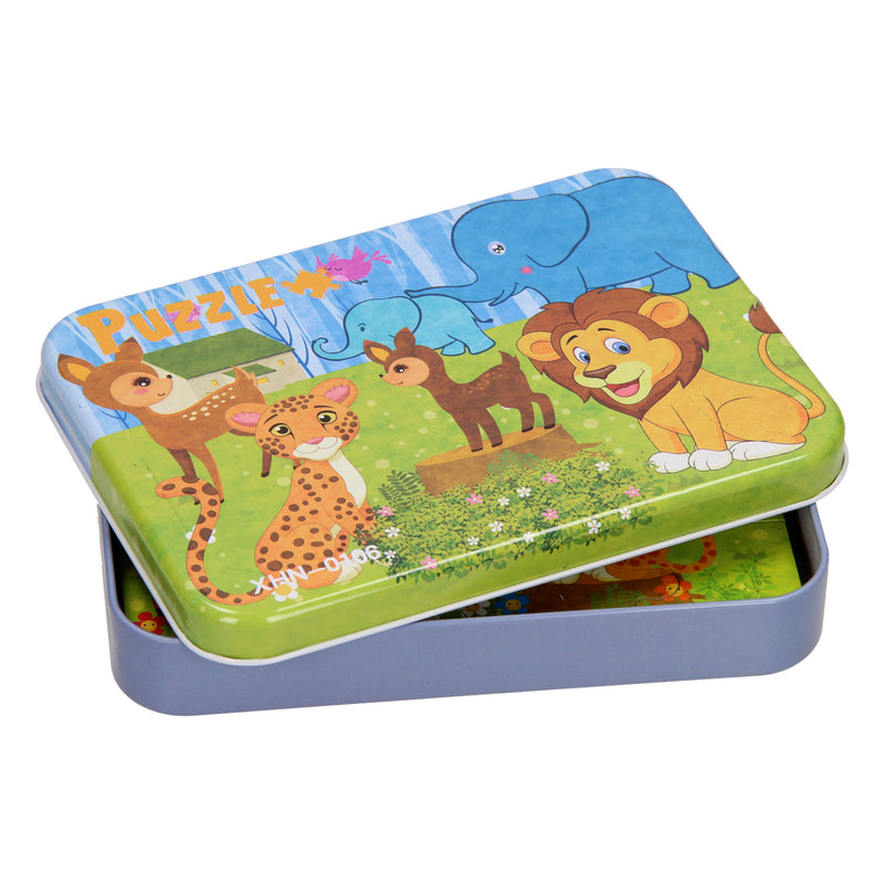 Puzzels in Opbergblik - 4in1 Safari