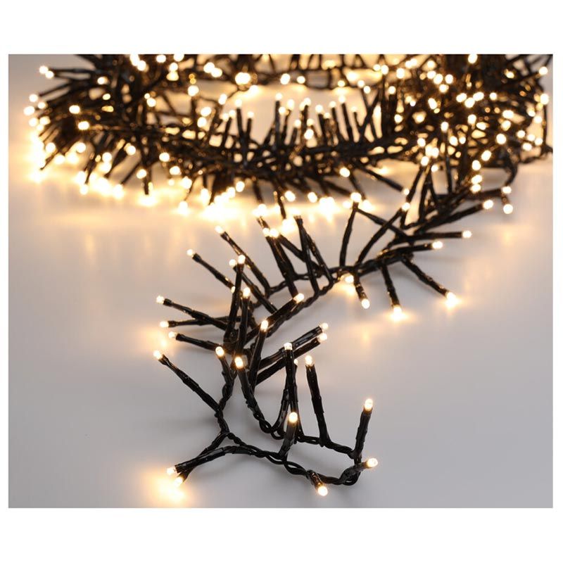 Maxi Cluster Kerstverlichting - 1200 led - 18m - warm wit - Timer - Lichtfuncties - Geheugen - Buit