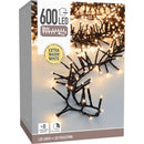 Maxi Cluster Kerstverlichting - 600 led - 9m - extra warm wit - Timer - Lichtfuncties - Geheugen -