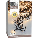 Maxi Cluster Kerstverlichting - 800 led - 12m - extra warm wit - Timer - Lichtfuncties - Geheugen -