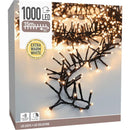 Maxi Cluster Kerstverlichting - 1000 led - 15m - extra warm wit - Timer - Lichtfuncties - Geheugen