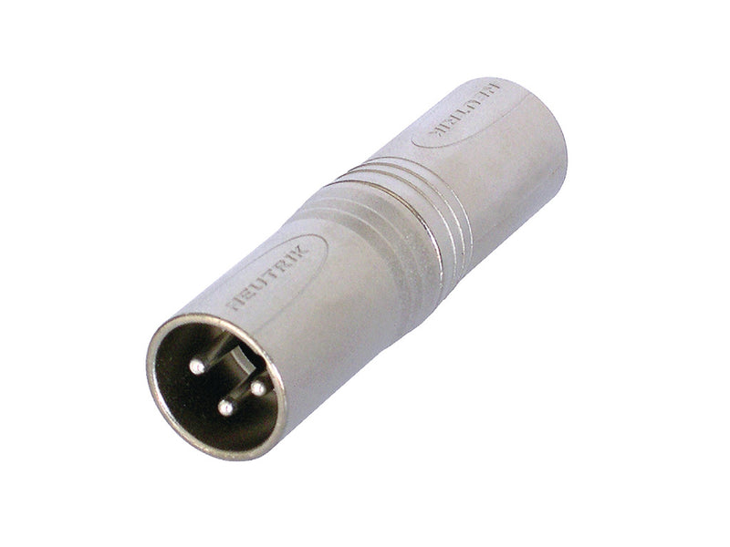 Neutrik NTR-NA3MM Xlr Adapter Xlr 3-pins Male - Xlr 3-pins Male Zilver