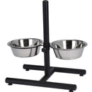 H-Standaard met RVS voerbakken van 25cm