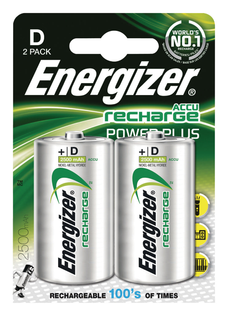 Energizer Enrd2500p2 Batterij Nimh D/lr20 1.2 V 2500 Mah Powerplus 2-blister