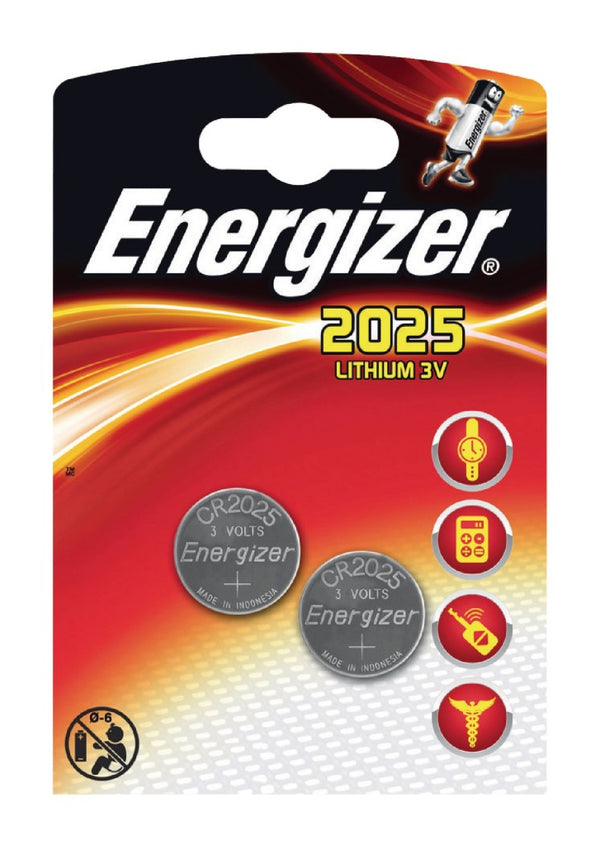 Energizer EN-638708 Lithium Knoopcel Batterij Cr2025 3 V 2-blister