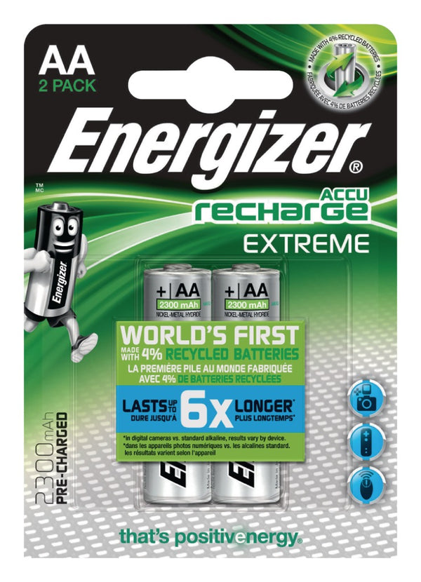 Energizer EN-EXTRE2300B2 Oplaadbare Nimh Batterij Aa 1.2 V Extreme 2300 Mah 2-blister