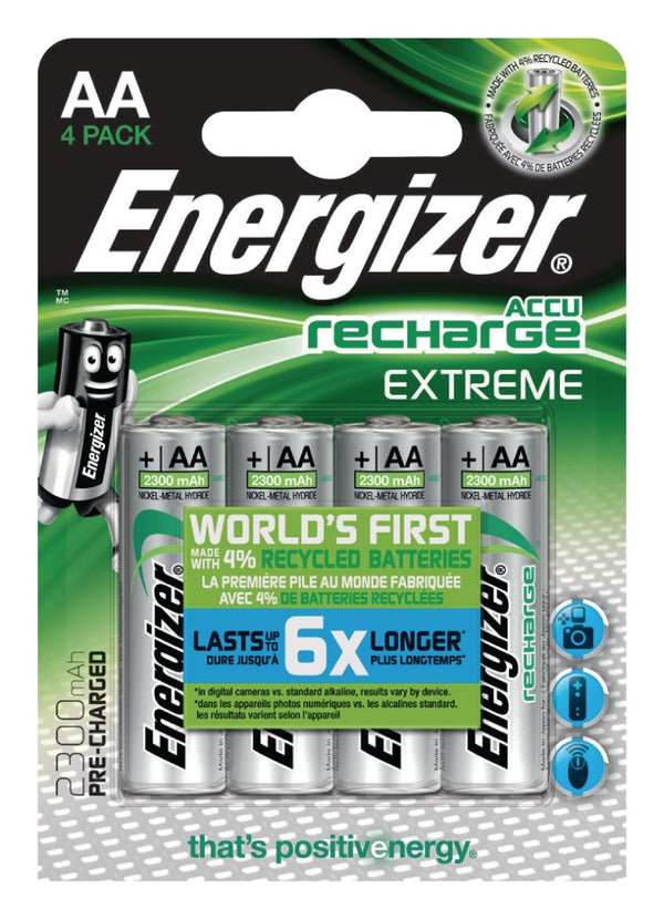 Energizer EN-EXTRE2300B4 Oplaadbare Nimh Batterij Aa 1.2 V Extreme 2300 Mah 4-blister