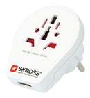 Skross SKR1500260 Reisadapter Wereld-naar-europa Usb Geaard