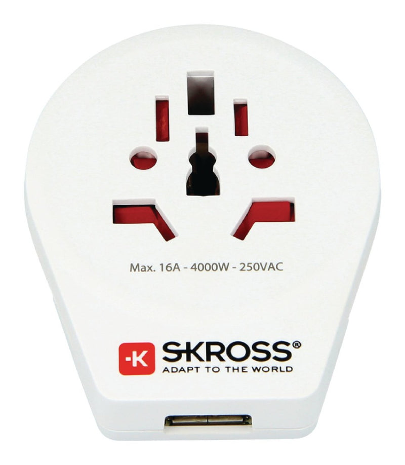 Skross SKR1500260 Reisadapter Wereld-naar-europa Usb Geaard