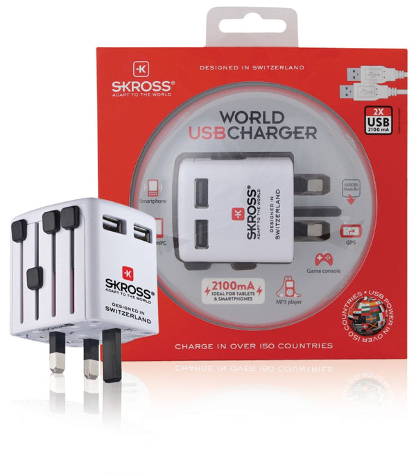 Skross SKR1302320 Reisadapter Wereld Usb Geaard
