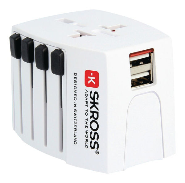 Skross SKR1302940 Reisadapter Combo - Wereld-naar-zwitserland Geaard