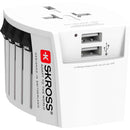 Skross SKR1302960 Muv Usb (2xa) Compacte 2-polige Wereldreisadapter Met 2 Geïntegreerde Usb-poorten