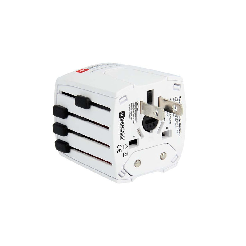 Skross SKR1302960 Muv Usb (2xa) Compacte 2-polige Wereldreisadapter Met 2 Geïntegreerde Usb-poorten