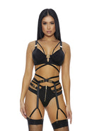 Buckle Up Lingerie Set - Zwart - S