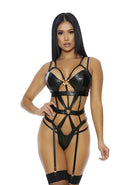 X Marks The Spot Cheetah Print Teddy - Zwart - S