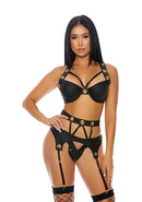 Cage Me Up Lingerie Set - Black - S - Large
