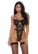 Right Lace Right Time Teddy - Black - S